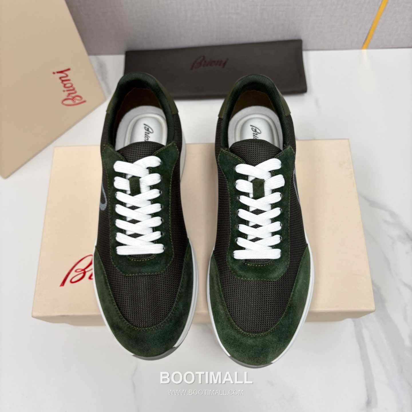 Brioni Mesh Suede Leather Runner Sneakers with Color Block Detail 브리오니 메쉬 스웨이드 레더 러너 스니커즈 4.0cm 1