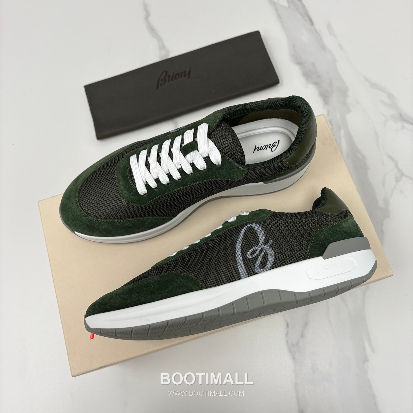 Brioni Mesh Suede Leather Runner Sneakers with Color Block Detail 브리오니 메쉬 스웨이드 레더 러너 스니커즈 4.0cm 3