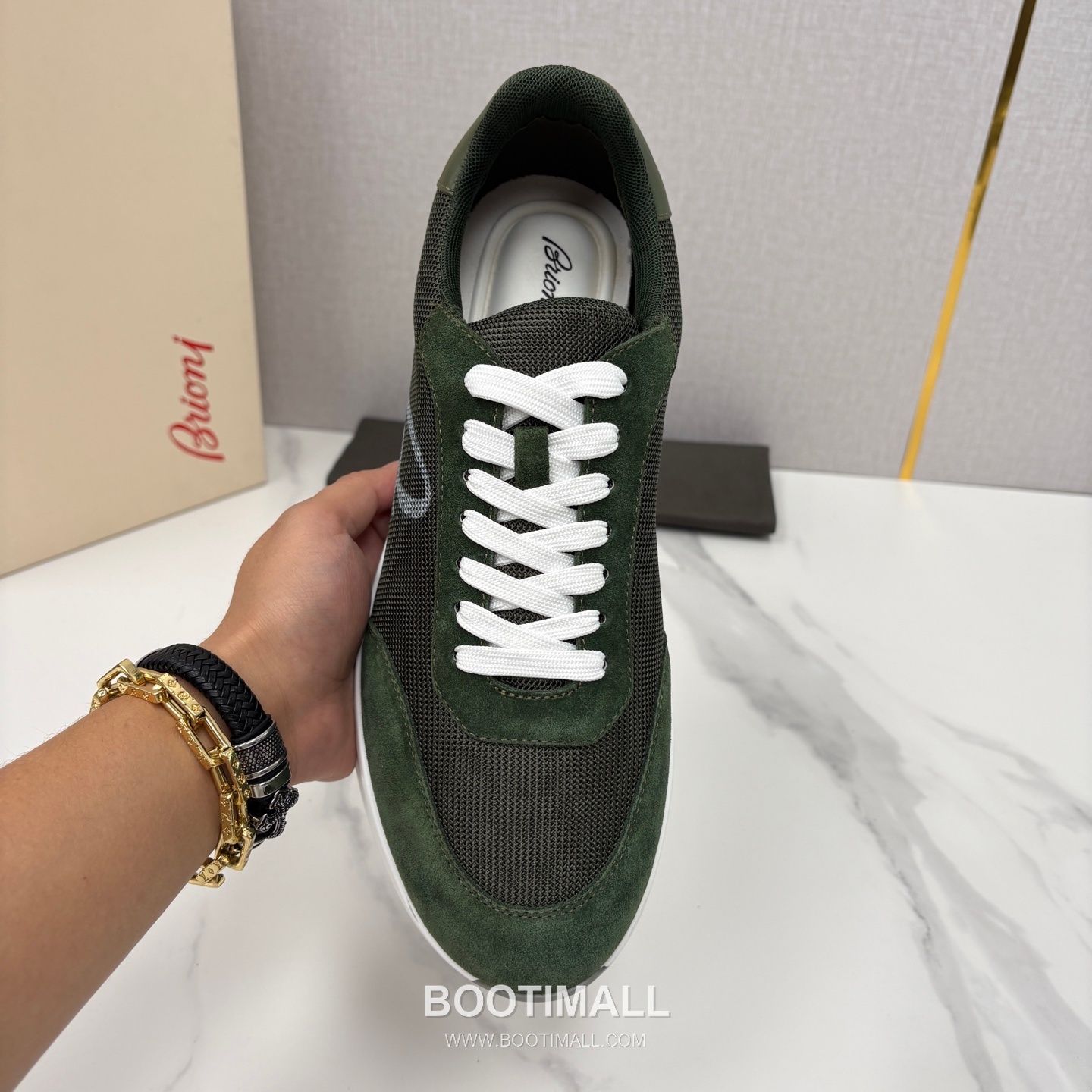 Brioni Mesh Suede Leather Runner Sneakers with Color Block Detail 브리오니 메쉬 스웨이드 레더 러너 스니커즈 4.0cm 5