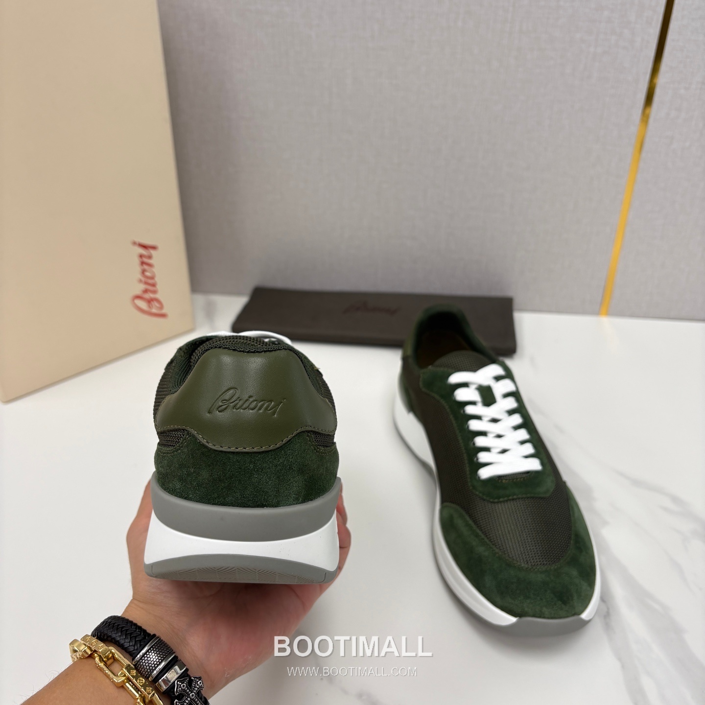 Brioni Mesh Suede Leather Runner Sneakers with Color Block Detail 브리오니 메쉬 스웨이드 레더 러너 스니커즈 4.0cm 8