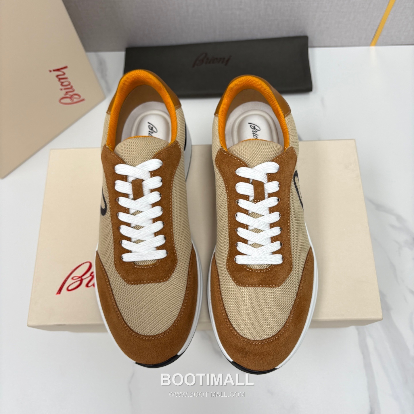 Brioni Mesh Suede Leather Runner Sneakers with Color Block Detail 브리오니 메쉬 스웨이드 레더 러너 스니커즈 4.0cm 1