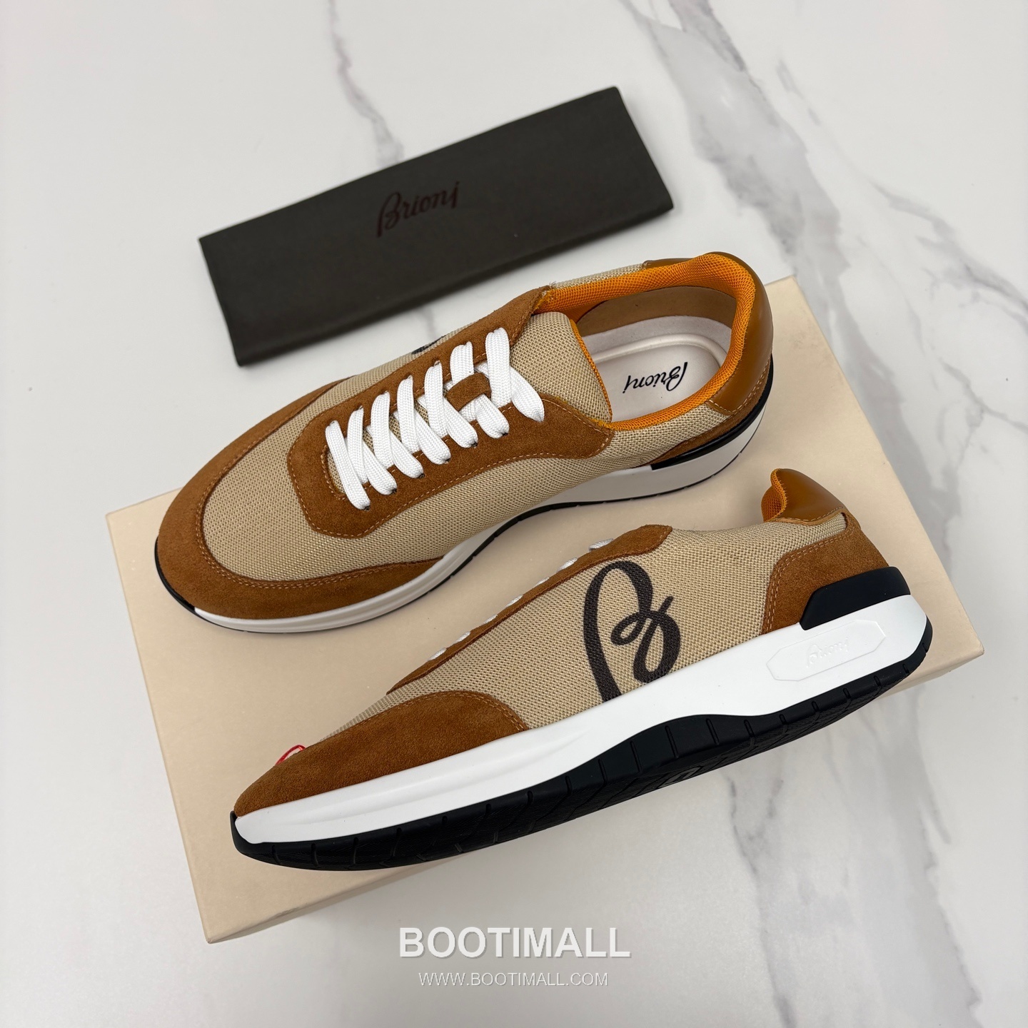 Brioni Mesh Suede Leather Runner Sneakers with Color Block Detail 브리오니 메쉬 스웨이드 레더 러너 스니커즈 4.0cm 3