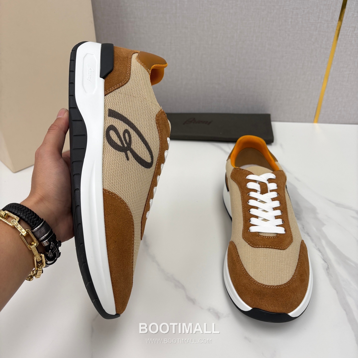 Brioni Mesh Suede Leather Runner Sneakers with Color Block Detail 브리오니 메쉬 스웨이드 레더 러너 스니커즈 4.0cm 4