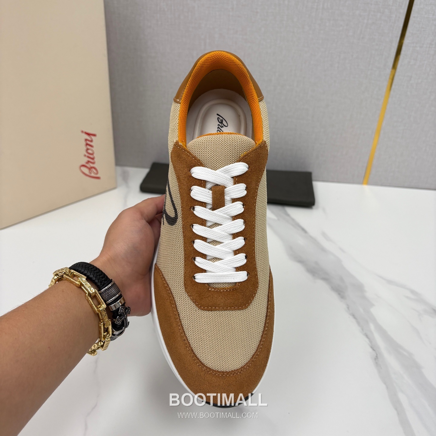 Brioni Mesh Suede Leather Runner Sneakers with Color Block Detail 브리오니 메쉬 스웨이드 레더 러너 스니커즈 4.0cm 5