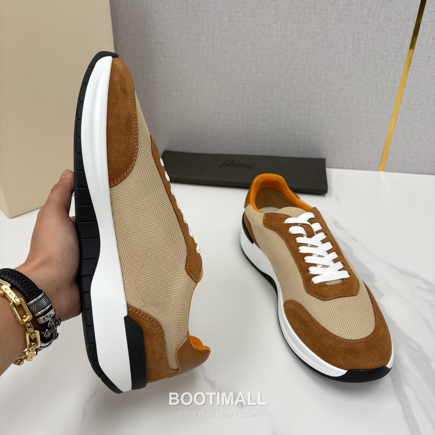 Brioni Mesh Suede Leather Runner Sneakers with Color Block Detail 브리오니 메쉬 스웨이드 레더 러너 스니커즈 4.0cm 6
