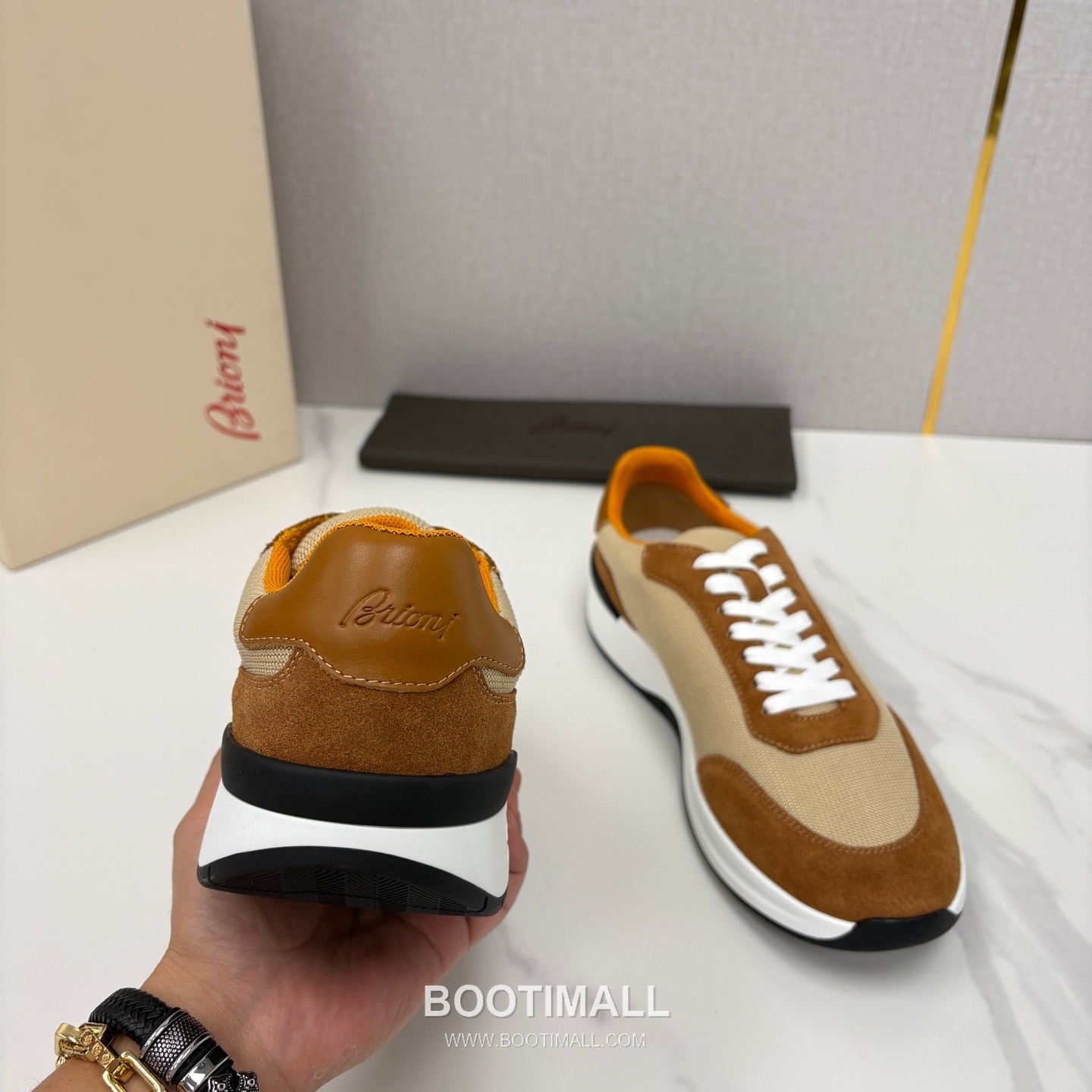 Brioni Mesh Suede Leather Runner Sneakers with Color Block Detail 브리오니 메쉬 스웨이드 레더 러너 스니커즈 4.0cm 8