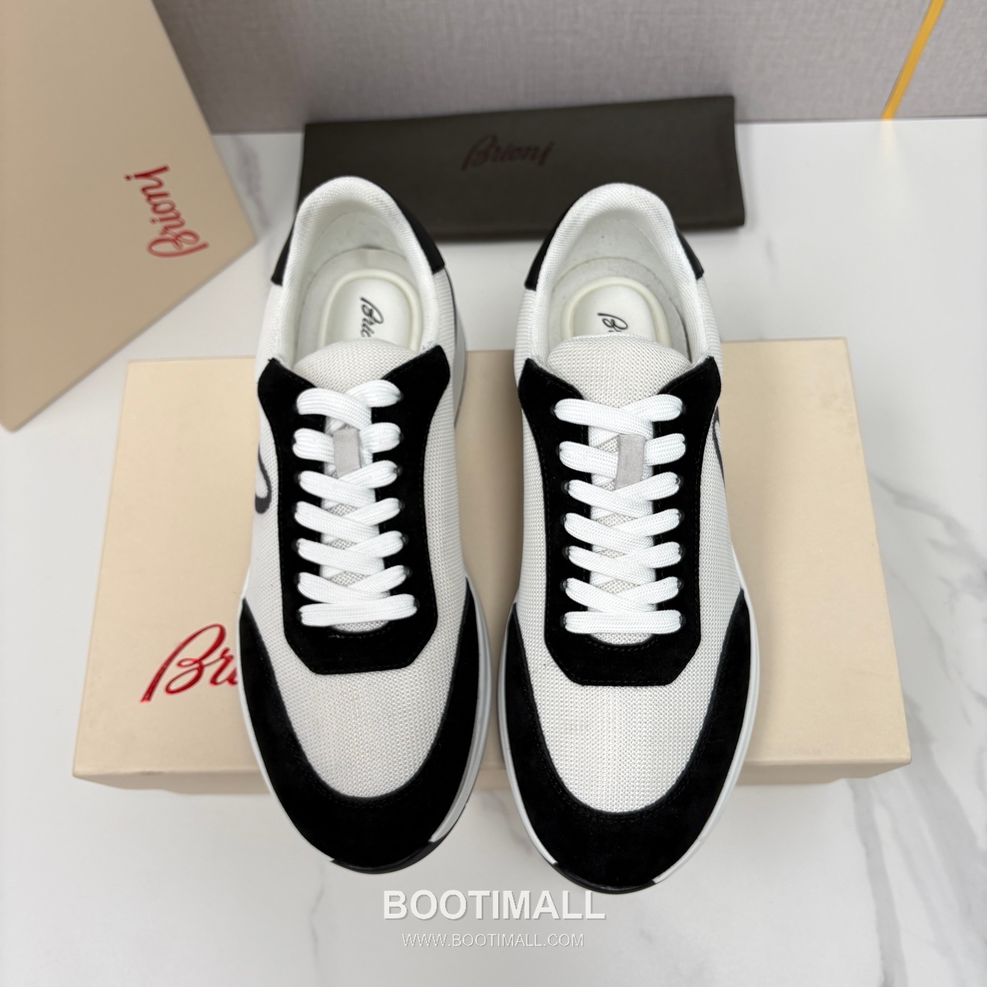 Brioni Mesh Suede Leather Runner Sneakers with Color Block Detail 브리오니 메쉬 스웨이드 레더 러너 스니커즈 4.0cm 1