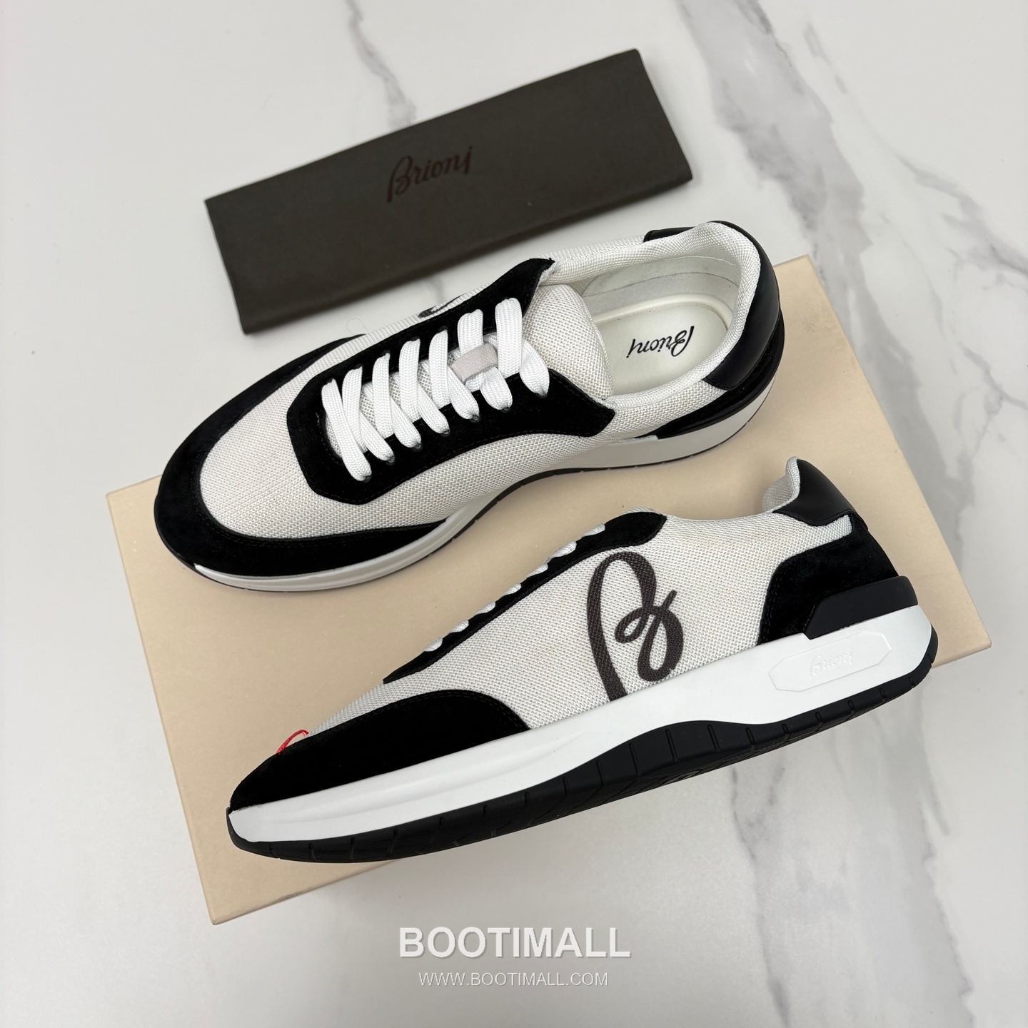 Brioni Mesh Suede Leather Runner Sneakers with Color Block Detail 브리오니 메쉬 스웨이드 레더 러너 스니커즈 4.0cm 3