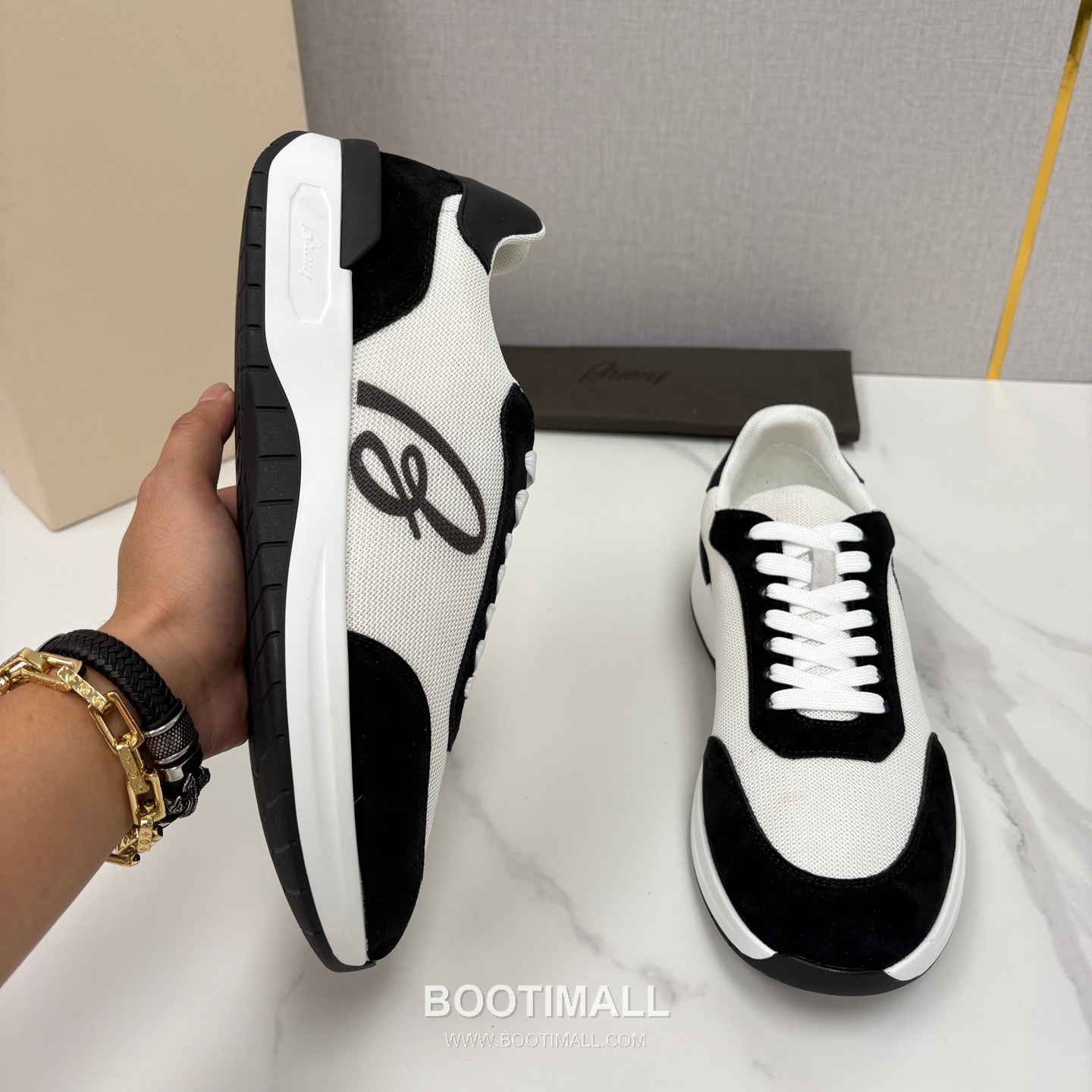 Brioni Mesh Suede Leather Runner Sneakers with Color Block Detail 브리오니 메쉬 스웨이드 레더 러너 스니커즈 4.0cm 4