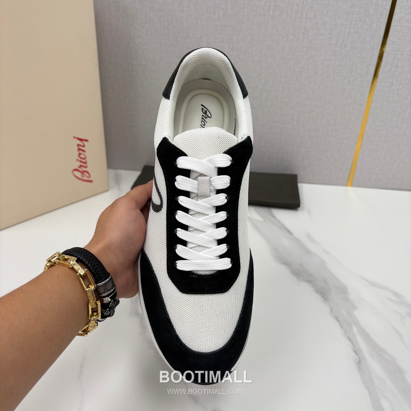 Brioni Mesh Suede Leather Runner Sneakers with Color Block Detail 브리오니 메쉬 스웨이드 레더 러너 스니커즈 4.0cm 5