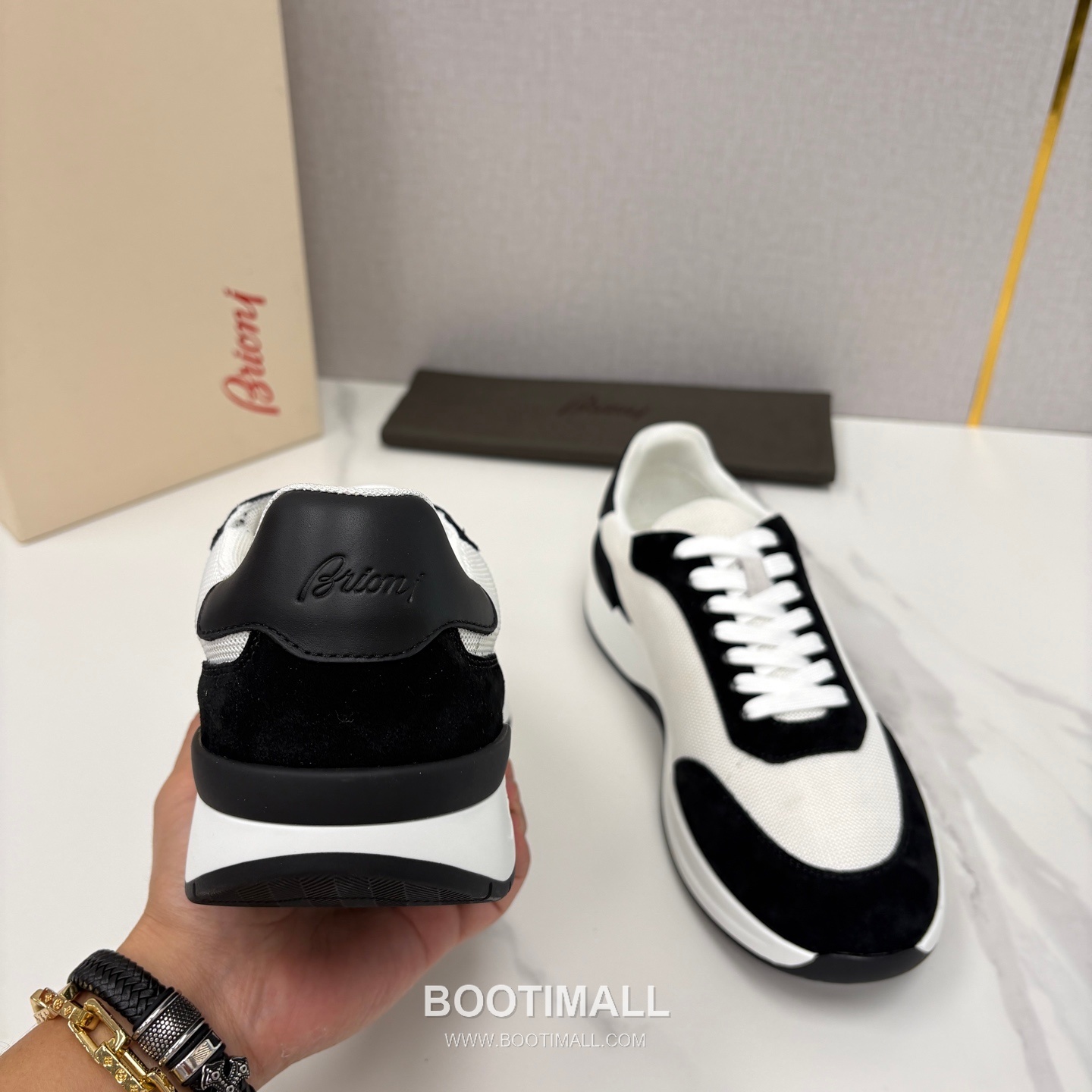 Brioni Mesh Suede Leather Runner Sneakers with Color Block Detail 브리오니 메쉬 스웨이드 레더 러너 스니커즈 4.0cm 8