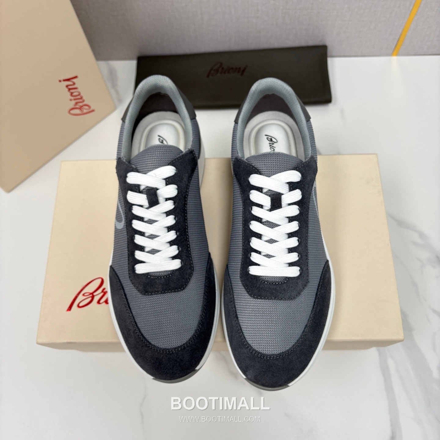 Brioni Mesh Suede Leather Runner Sneakers with Color Block Detail 브리오니 메쉬 스웨이드 레더 러너 스니커즈 4.0cm 1