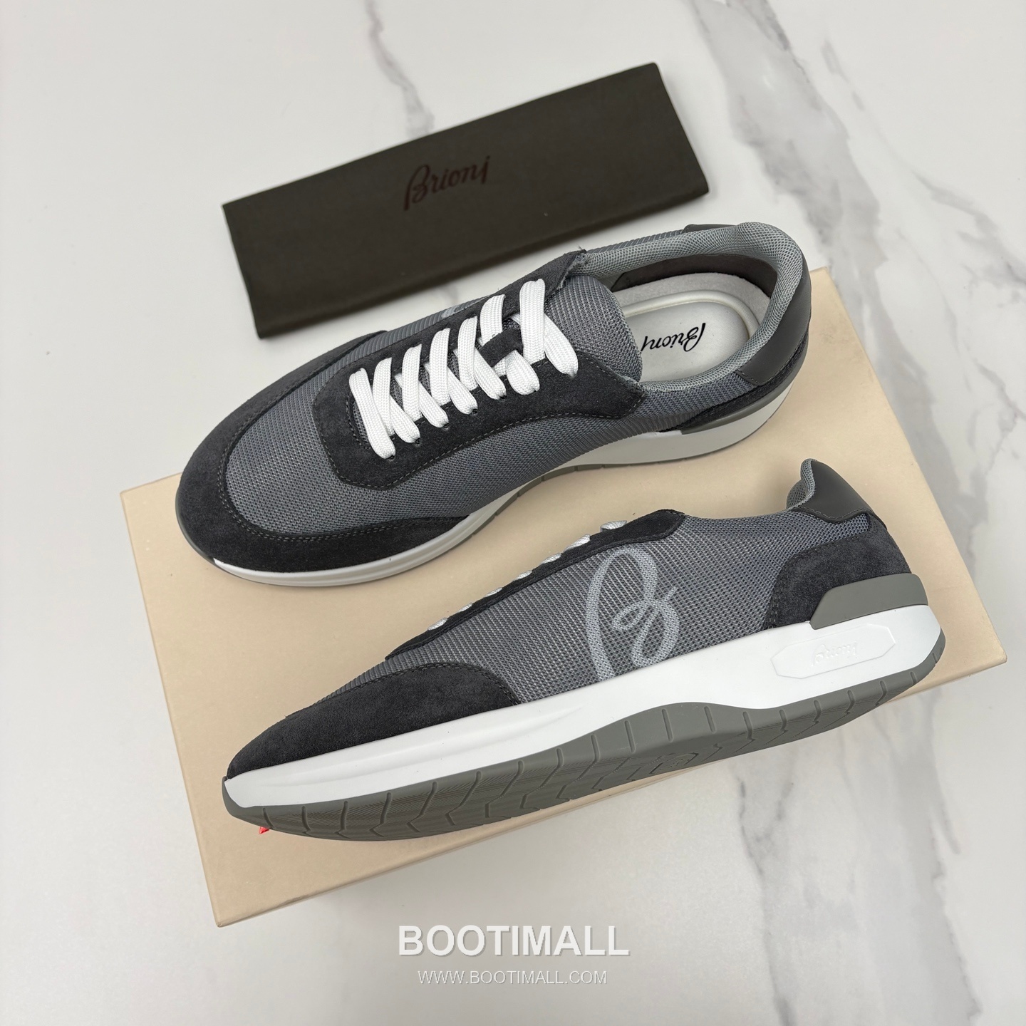 Brioni Mesh Suede Leather Runner Sneakers with Color Block Detail 브리오니 메쉬 스웨이드 레더 러너 스니커즈 4.0cm 3