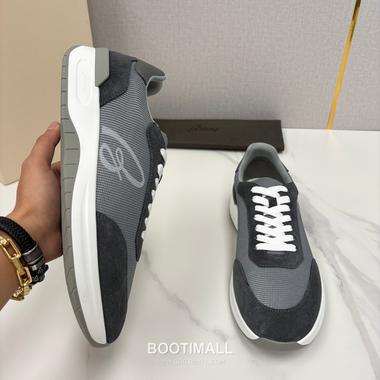 Brioni Mesh Suede Leather Runner Sneakers with Color Block Detail 브리오니 메쉬 스웨이드 레더 러너 스니커즈 4.0cm 4