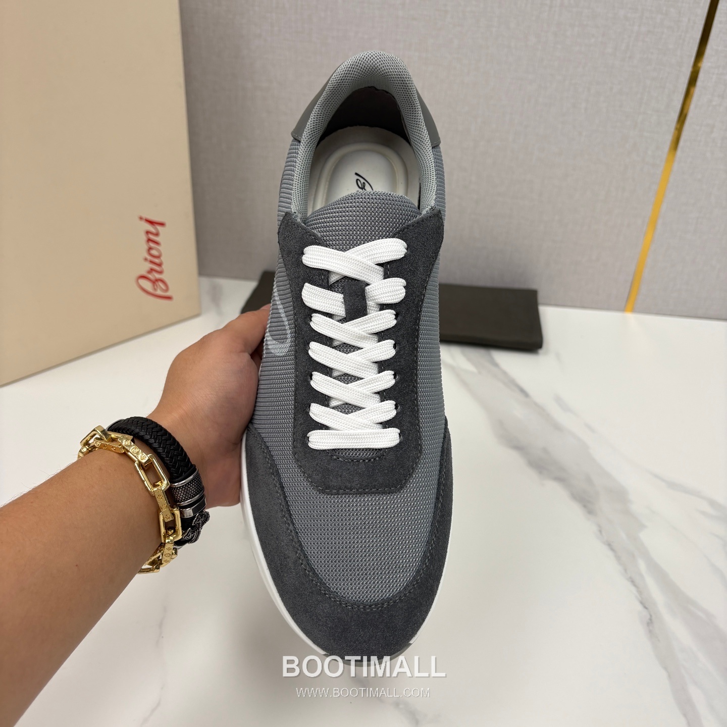 Brioni Mesh Suede Leather Runner Sneakers with Color Block Detail 브리오니 메쉬 스웨이드 레더 러너 스니커즈 4.0cm 5