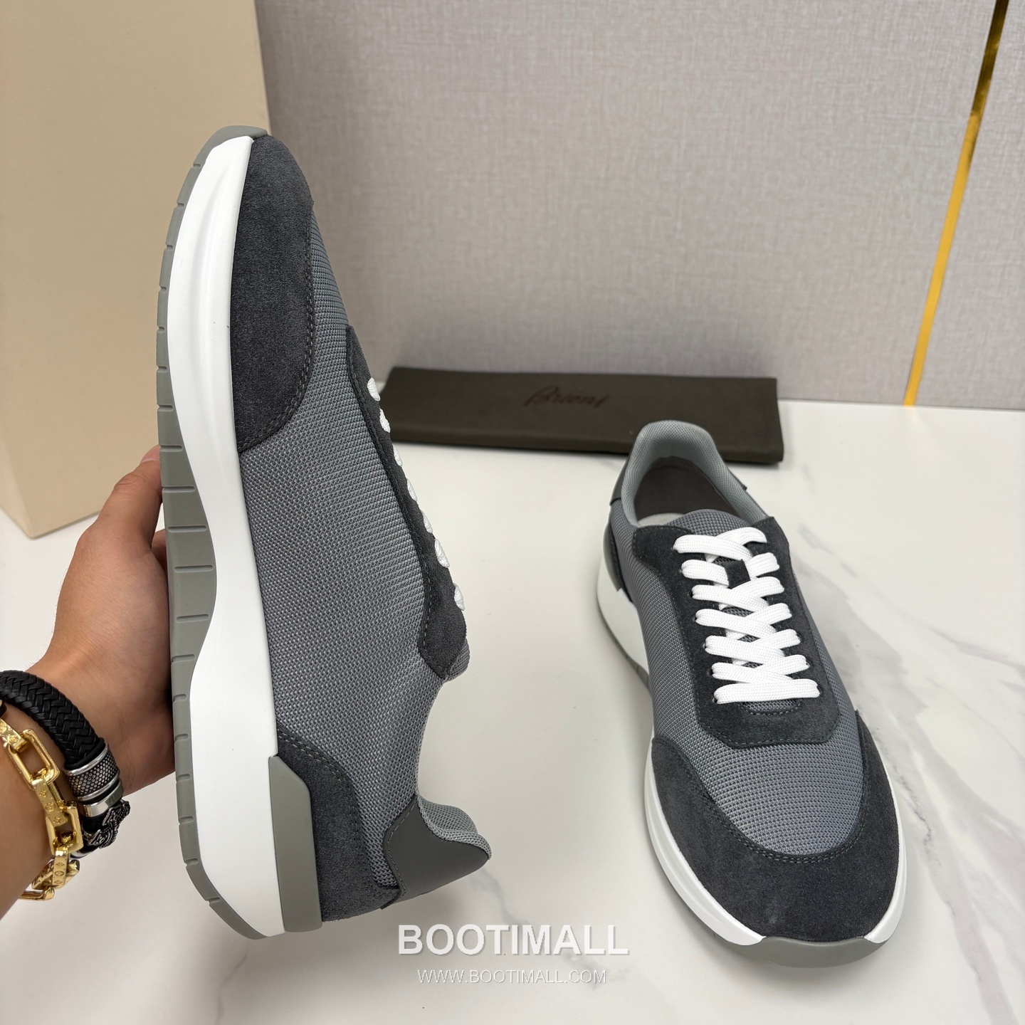 Brioni Mesh Suede Leather Runner Sneakers with Color Block Detail 브리오니 메쉬 스웨이드 레더 러너 스니커즈 4.0cm 6