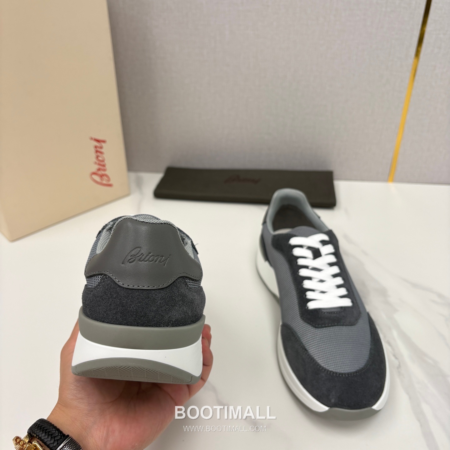 Brioni Mesh Suede Leather Runner Sneakers with Color Block Detail 브리오니 메쉬 스웨이드 레더 러너 스니커즈 4.0cm 8