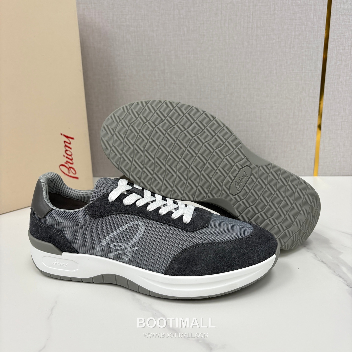 Brioni Mesh Suede Leather Runner Sneakers with Color Block Detail 브리오니 메쉬 스웨이드 레더 러너 스니커즈 4.0cm 9