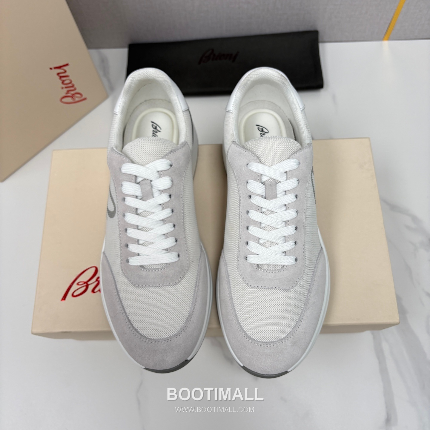 Brioni Mesh Suede Leather Runner Sneakers with Color Block Detail 브리오니 메쉬 스웨이드 레더 러너 스니커즈 4.0cm 1