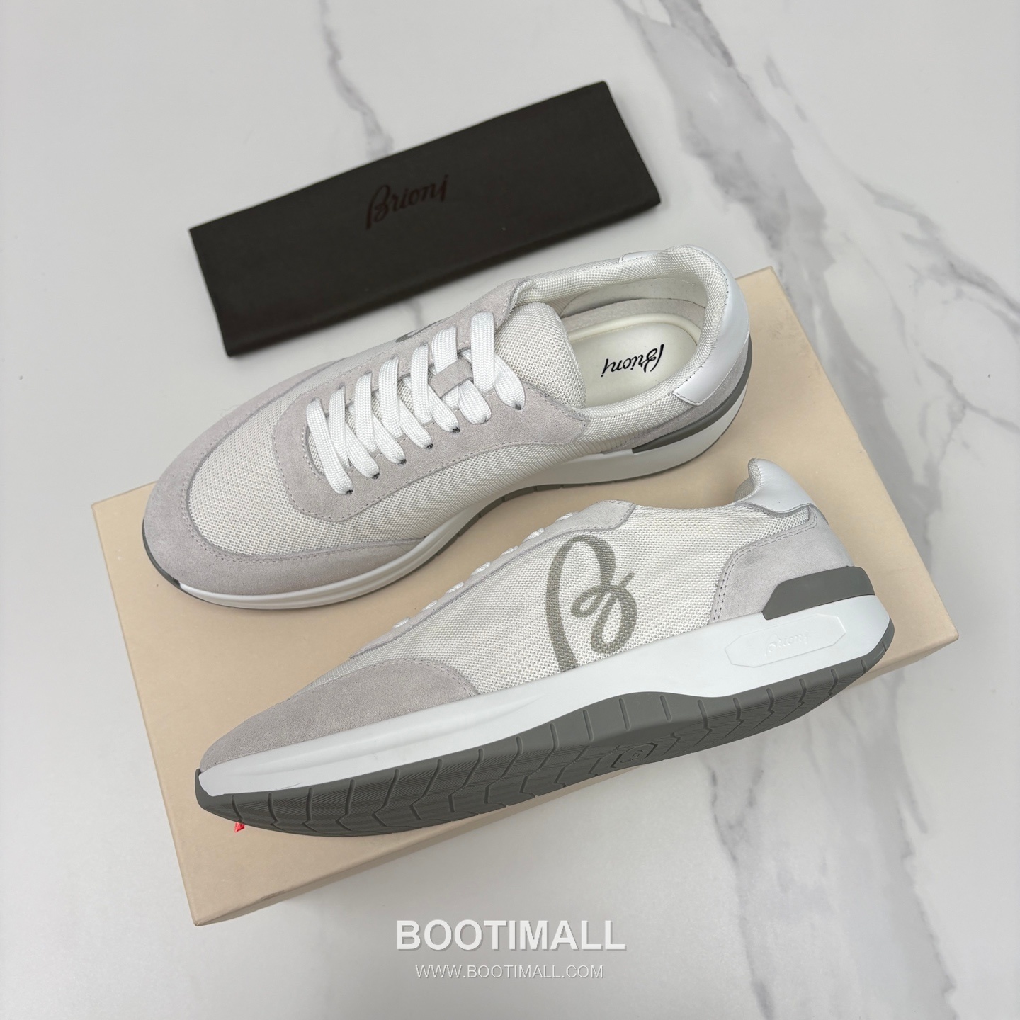 Brioni Mesh Suede Leather Runner Sneakers with Color Block Detail 브리오니 메쉬 스웨이드 레더 러너 스니커즈 4.0cm 3