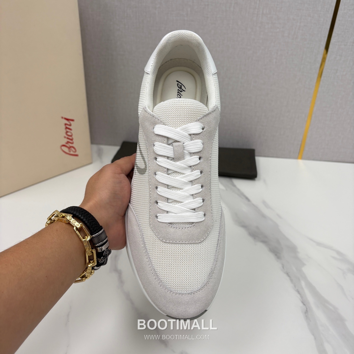 Brioni Mesh Suede Leather Runner Sneakers with Color Block Detail 브리오니 메쉬 스웨이드 레더 러너 스니커즈 4.0cm 5