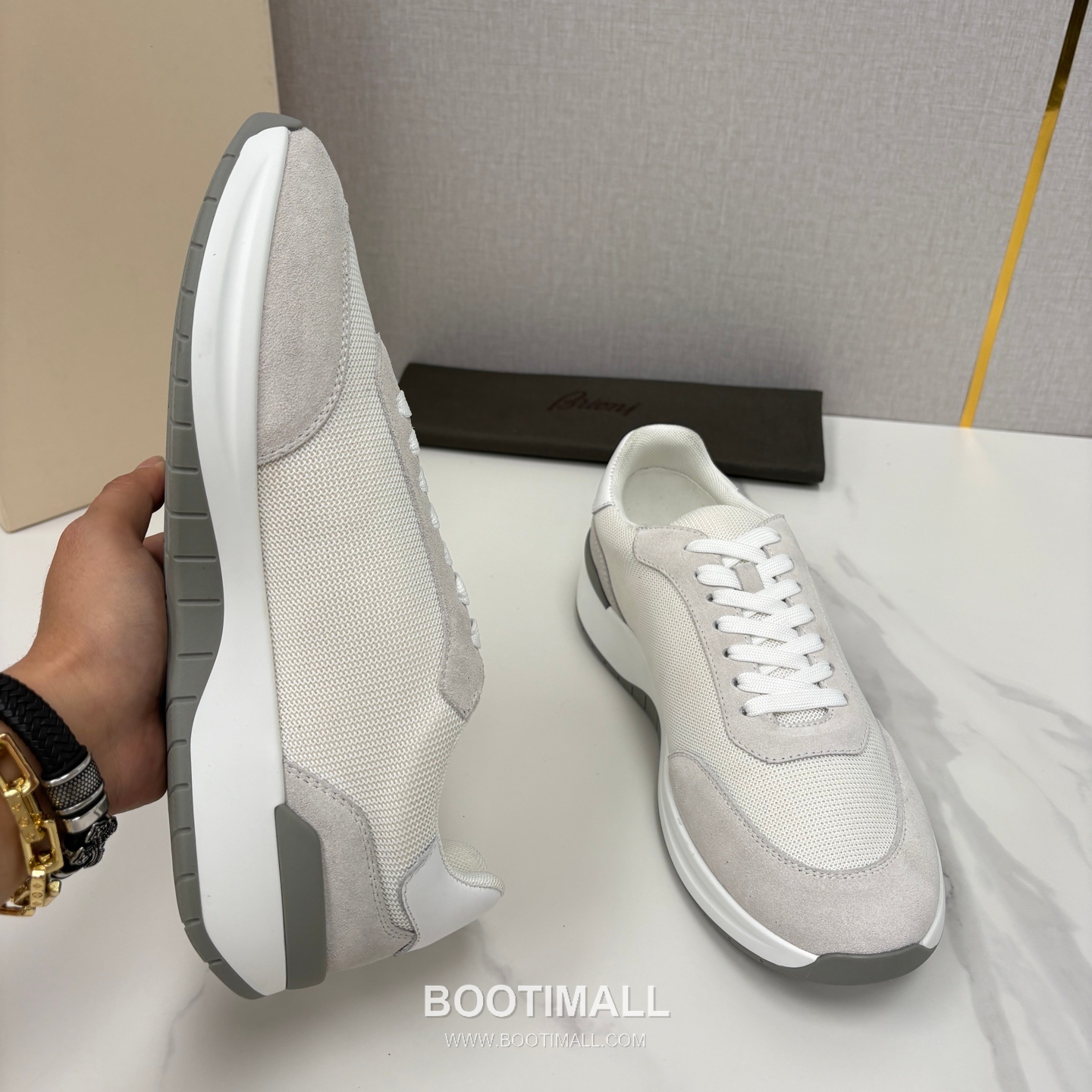 Brioni Mesh Suede Leather Runner Sneakers with Color Block Detail 브리오니 메쉬 스웨이드 레더 러너 스니커즈 4.0cm 6