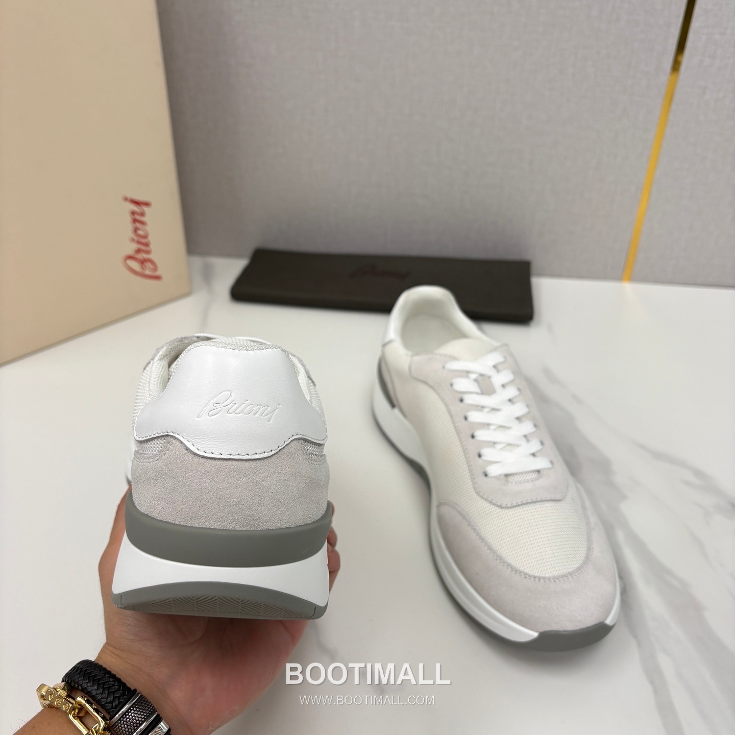 Brioni Mesh Suede Leather Runner Sneakers with Color Block Detail 브리오니 메쉬 스웨이드 레더 러너 스니커즈 4.0cm 8