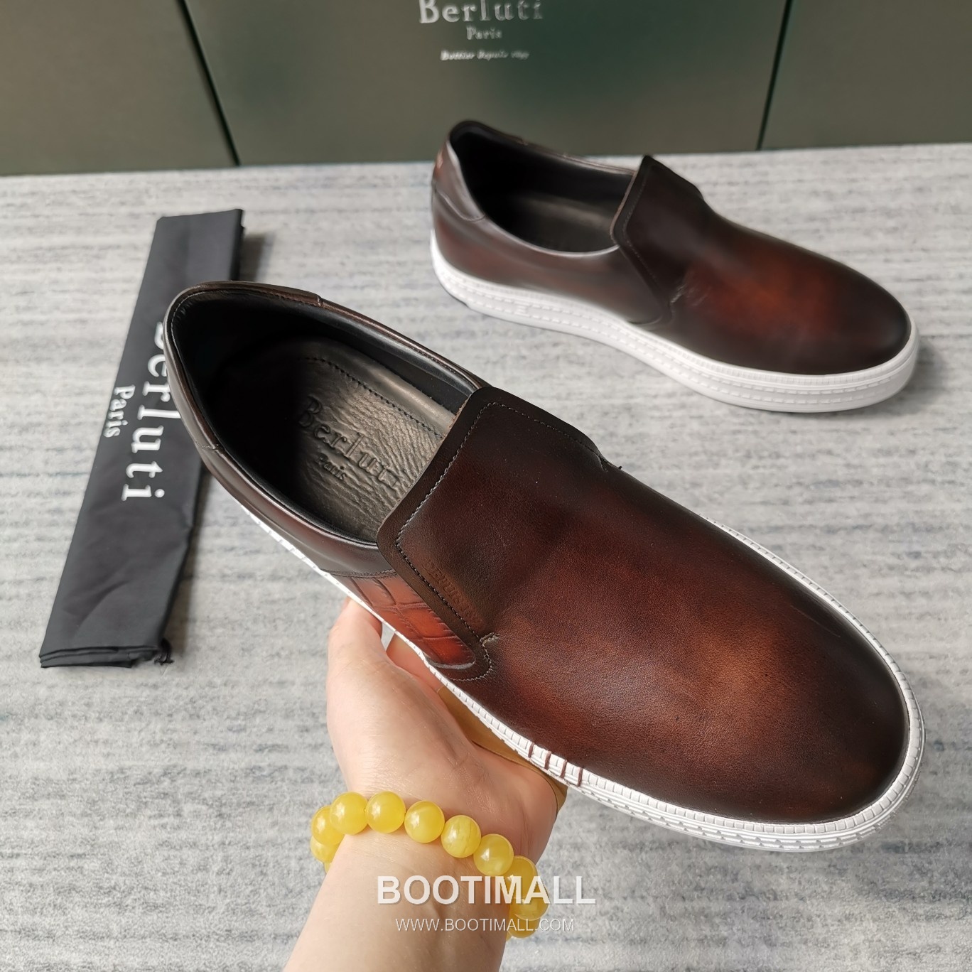 Berluti Playtime Palermo Croc Embossed Calfskin Leather Slip-On Sneakers with Scritto TPU Sole Detail 벨루티 플레이타임 팔레르모 크로크 엠보싱 카프스킨 레더 슬립온 스니커즈 3.5cm 6