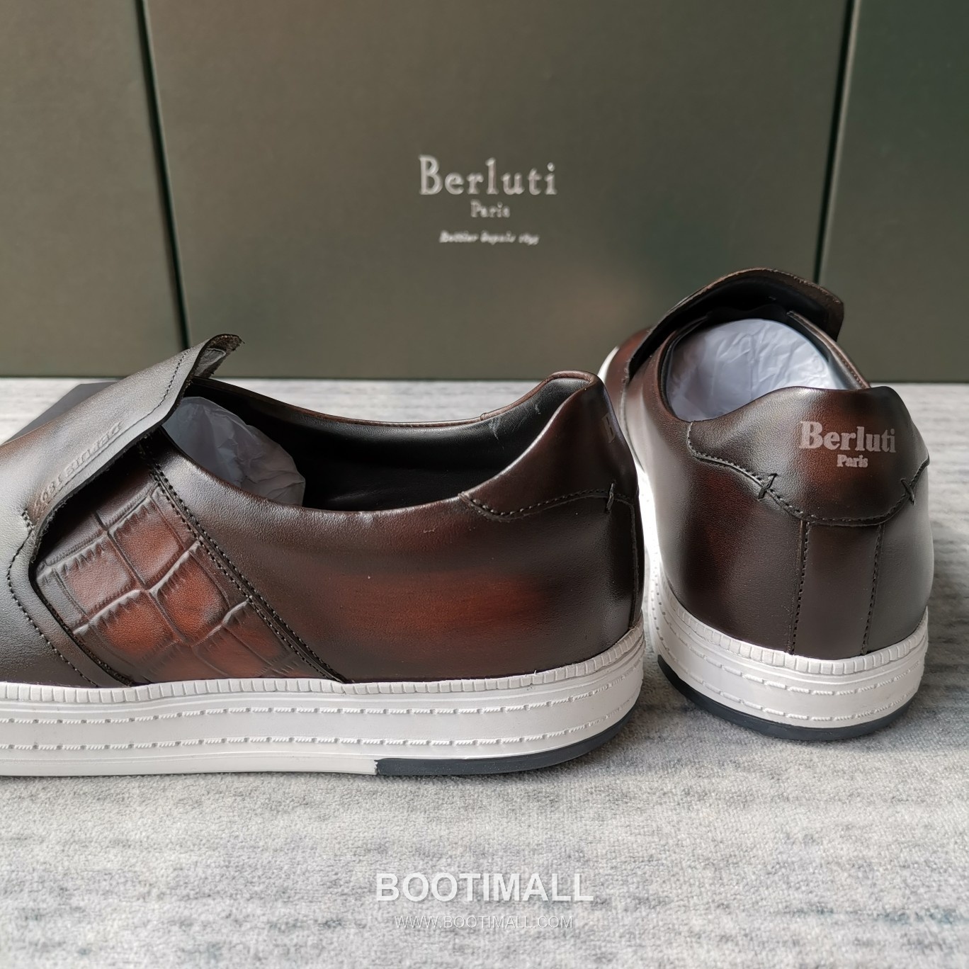 Berluti Playtime Palermo Croc Embossed Calfskin Leather Slip-On Sneakers with Scritto TPU Sole Detail 벨루티 플레이타임 팔레르모 크로크 엠보싱 카프스킨 레더 슬립온 스니커즈 3.5cm 8