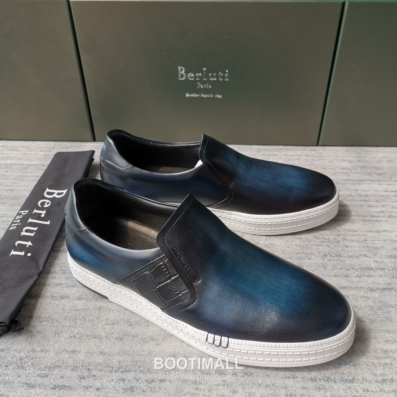 Berluti Playtime Palermo Croc Embossed Calfskin Leather Slip-On Sneakers with Scritto TPU Sole Detail 벨루티 플레이타임 팔레르모 크로크 엠보싱 카프스킨 레더 슬립온 스니커즈 3.5cm 2
