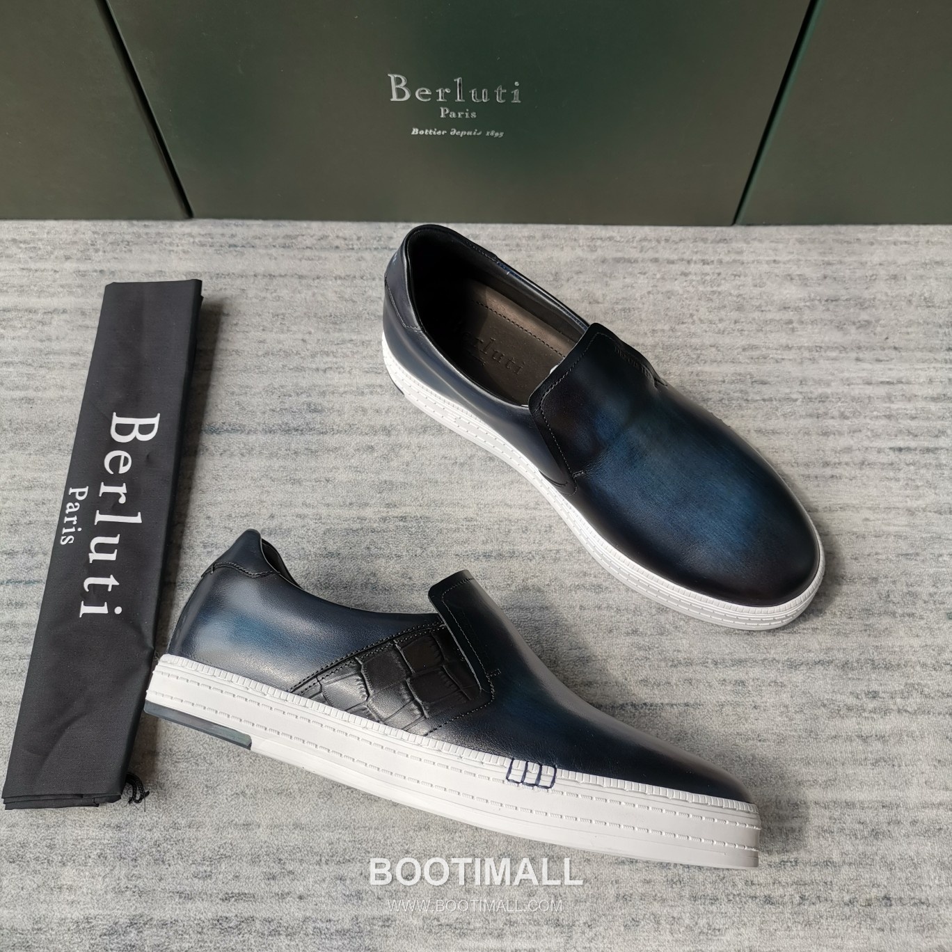 Berluti Playtime Palermo Croc Embossed Calfskin Leather Slip-On Sneakers with Scritto TPU Sole Detail 벨루티 플레이타임 팔레르모 크로크 엠보싱 카프스킨 레더 슬립온 스니커즈 3.5cm 3