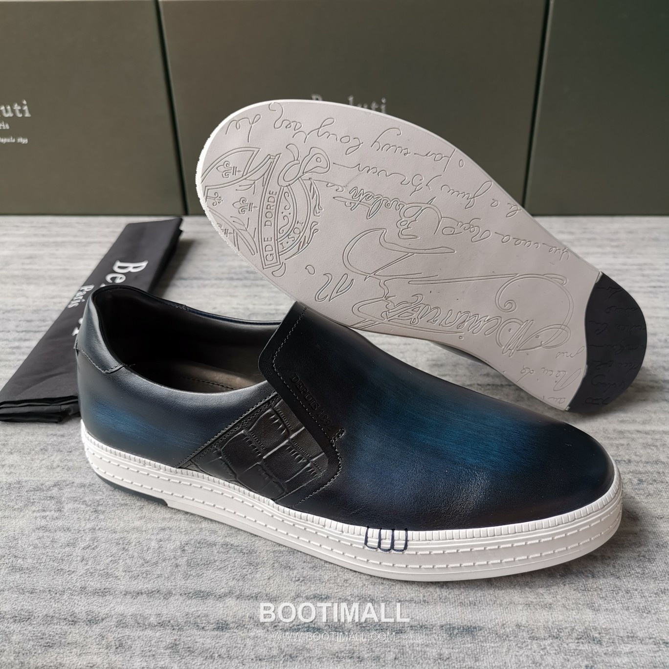Berluti Playtime Palermo Croc Embossed Calfskin Leather Slip-On Sneakers with Scritto TPU Sole Detail 벨루티 플레이타임 팔레르모 크로크 엠보싱 카프스킨 레더 슬립온 스니커즈 3.5cm 8