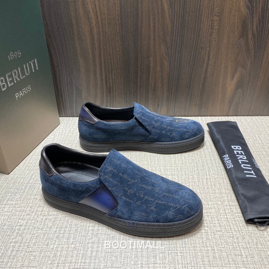 Berluti Playtime Palermo Suede Calfskin Slip-On Sneakers with Scritto TPU Sole Detail 벨루티 플레이타임 팔레르모 스웨이드 카프스킨 슬립온 스니커즈 3.5cm 2