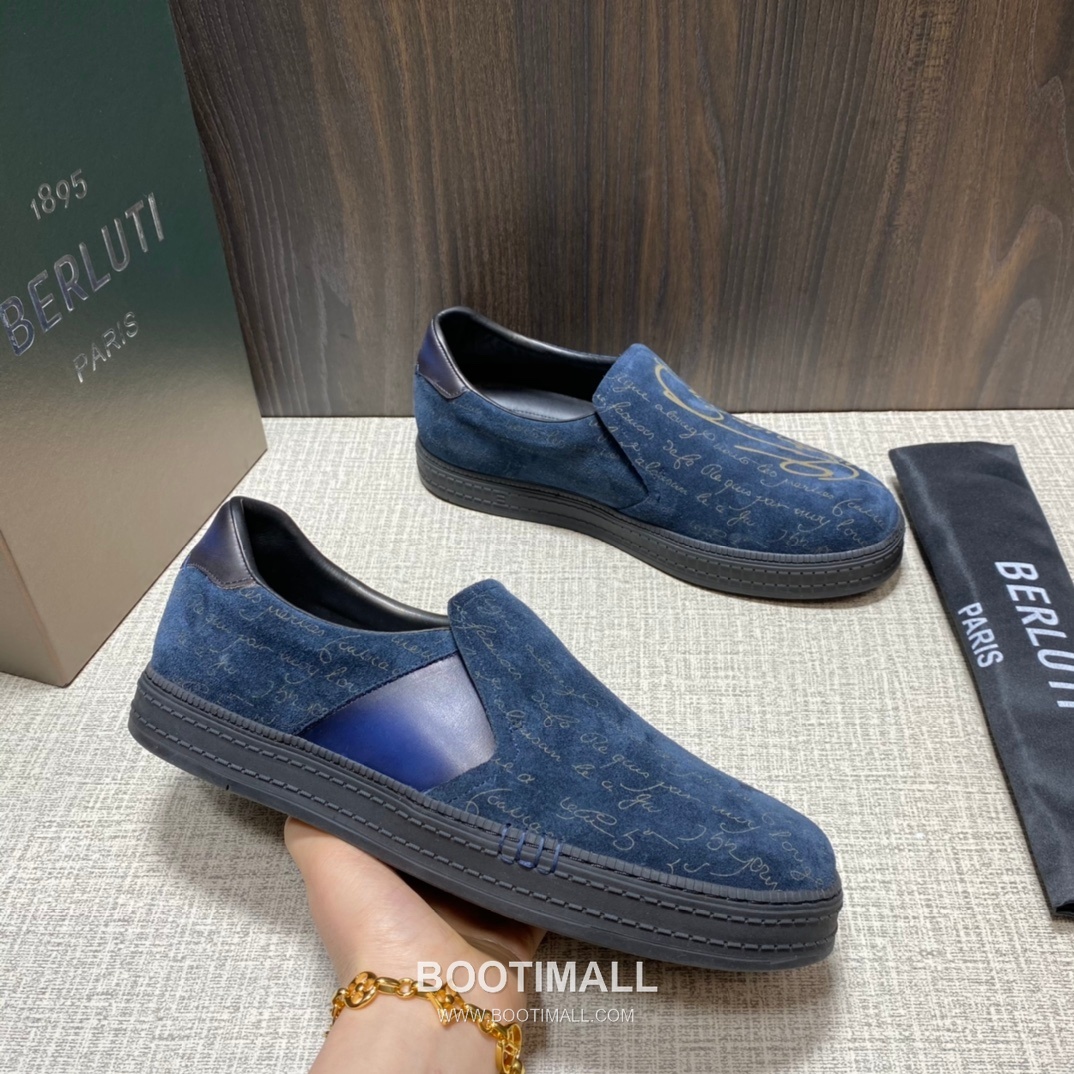 Berluti Playtime Palermo Suede Calfskin Slip-On Sneakers with Scritto TPU Sole Detail 벨루티 플레이타임 팔레르모 스웨이드 카프스킨 슬립온 스니커즈 3.5cm 3
