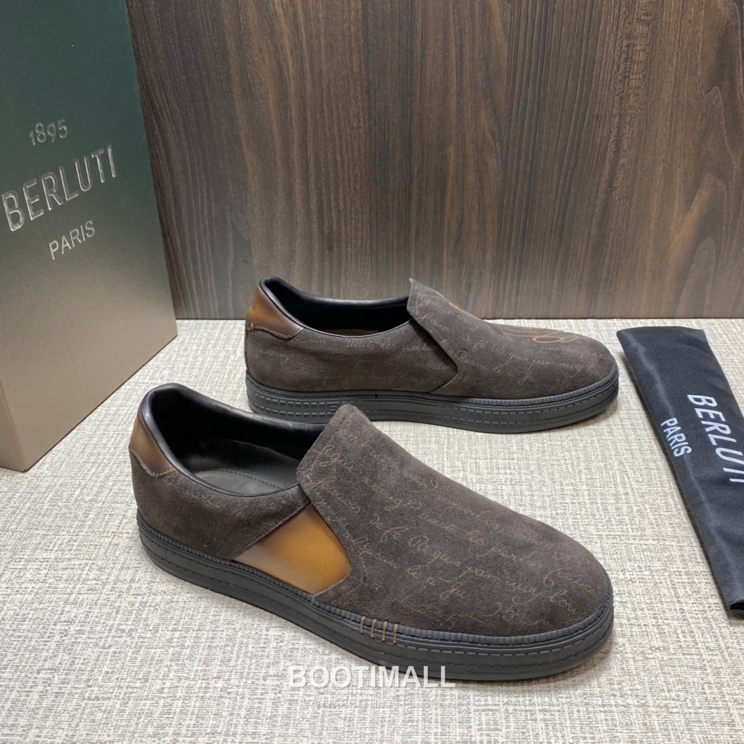 Berluti Playtime Palermo Suede Calfskin Slip-On Sneakers with Scritto TPU Sole Detail 벨루티 플레이타임 팔레르모 스웨이드 카프스킨 슬립온 스니커즈 3.5cm 2
