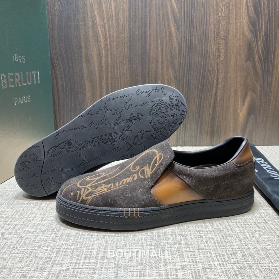 Berluti Playtime Palermo Suede Calfskin Slip-On Sneakers with Scritto TPU Sole Detail 벨루티 플레이타임 팔레르모 스웨이드 카프스킨 슬립온 스니커즈 3.5cm 5