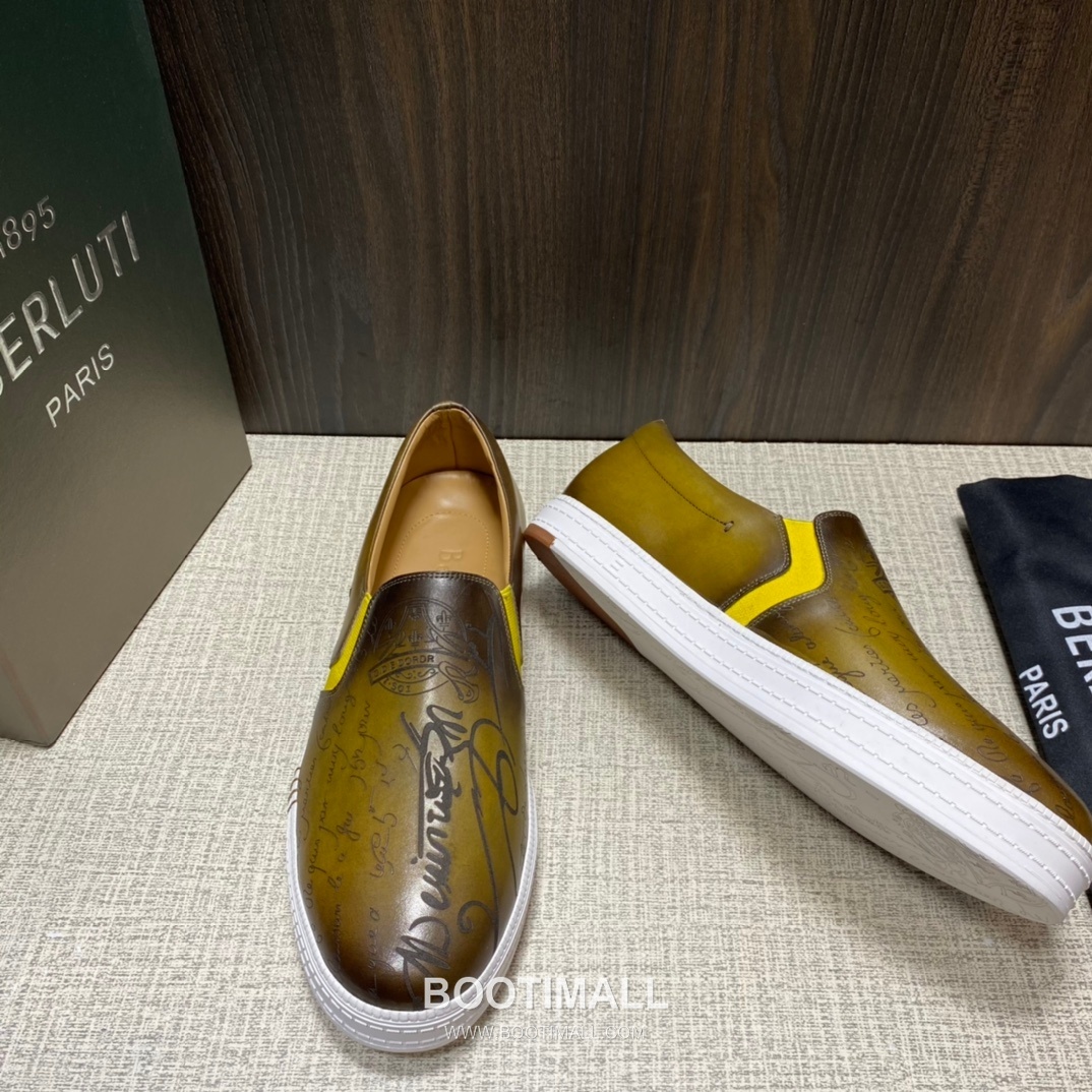 Berluti Playtime Palermo Calfskin Leather Slip-On Sneakers with Scritto TPU Sole Detail 벨루티 플레이타임 팔레르모 카프스킨 레더 슬립온 스니커즈 3.5cm 4