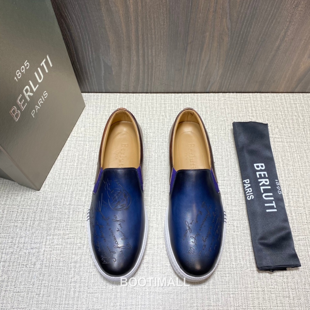 Berluti Playtime Palermo Calfskin Leather Slip-On Sneakers with Scritto TPU Sole Detail 벨루티 플레이타임 팔레르모 카프스킨 레더 슬립온 스니커즈 3.5cm 1
