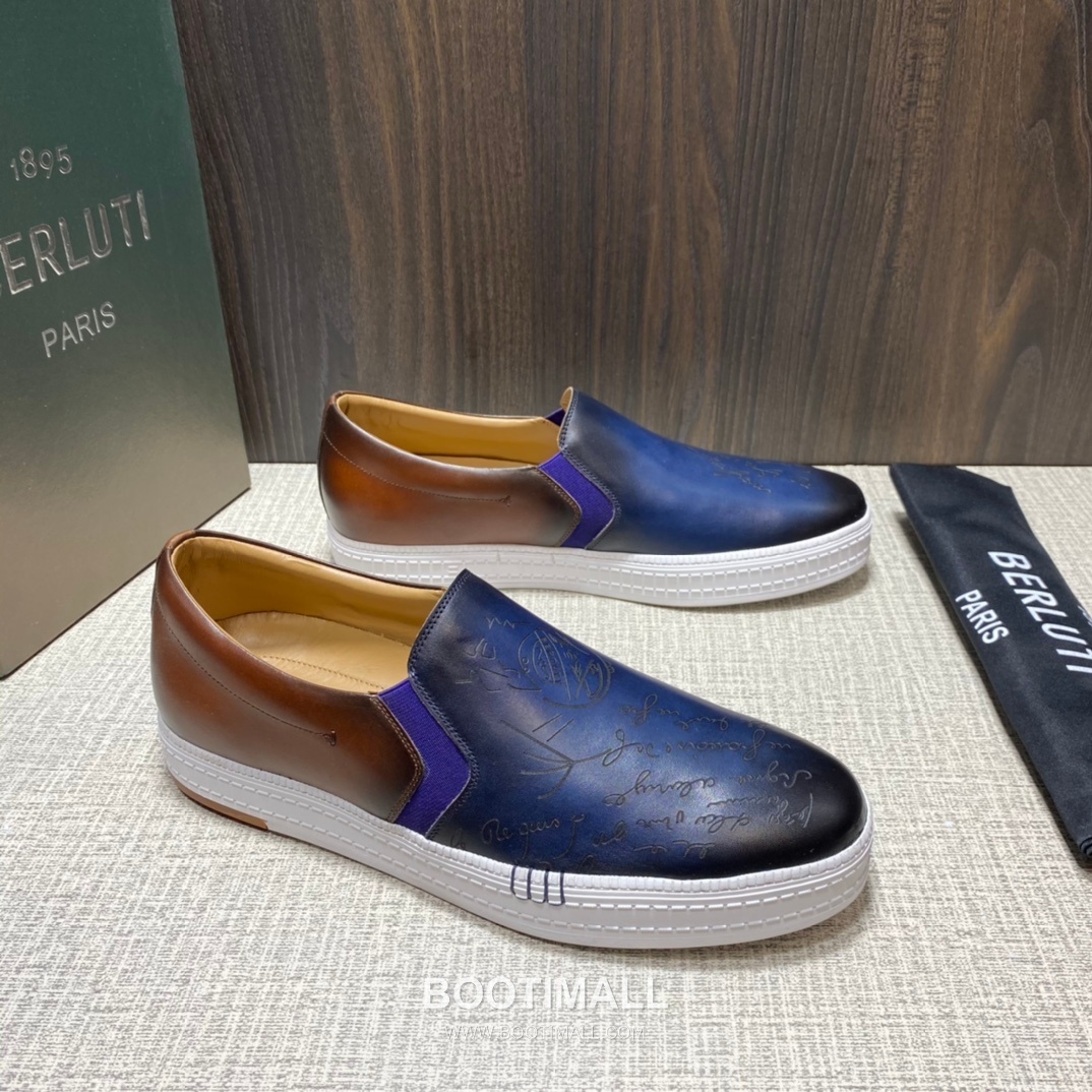 Berluti Playtime Palermo Calfskin Leather Slip-On Sneakers with Scritto TPU Sole Detail 벨루티 플레이타임 팔레르모 카프스킨 레더 슬립온 스니커즈 3.5cm 2