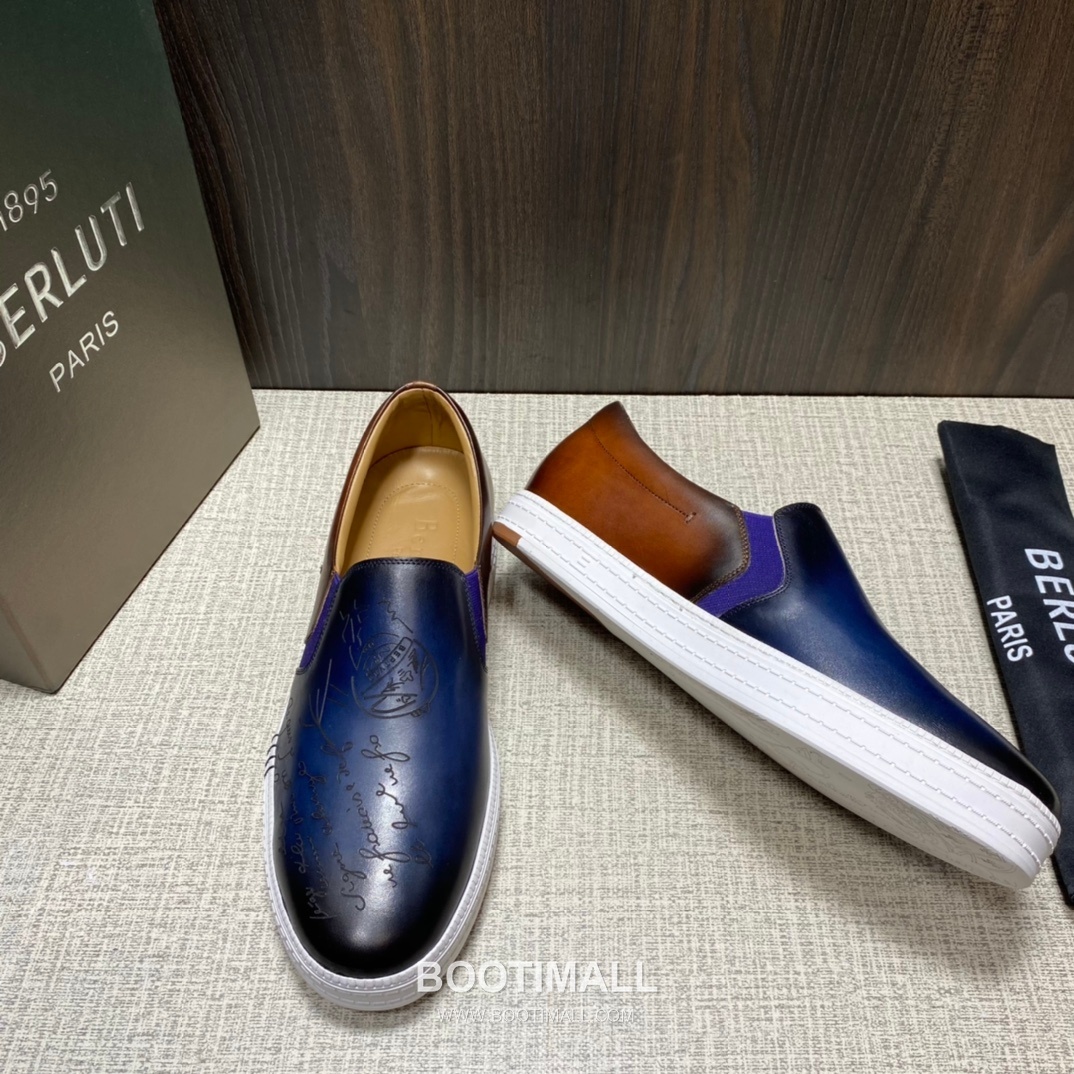 Berluti Playtime Palermo Calfskin Leather Slip-On Sneakers with Scritto TPU Sole Detail 벨루티 플레이타임 팔레르모 카프스킨 레더 슬립온 스니커즈 3.5cm 4