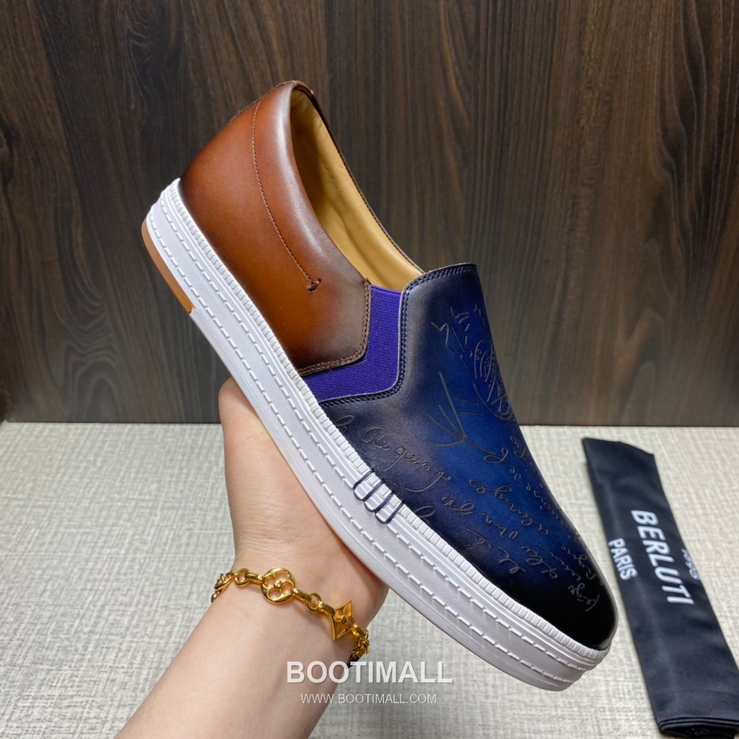 Berluti Playtime Palermo Calfskin Leather Slip-On Sneakers with Scritto TPU Sole Detail 벨루티 플레이타임 팔레르모 카프스킨 레더 슬립온 스니커즈 3.5cm 6