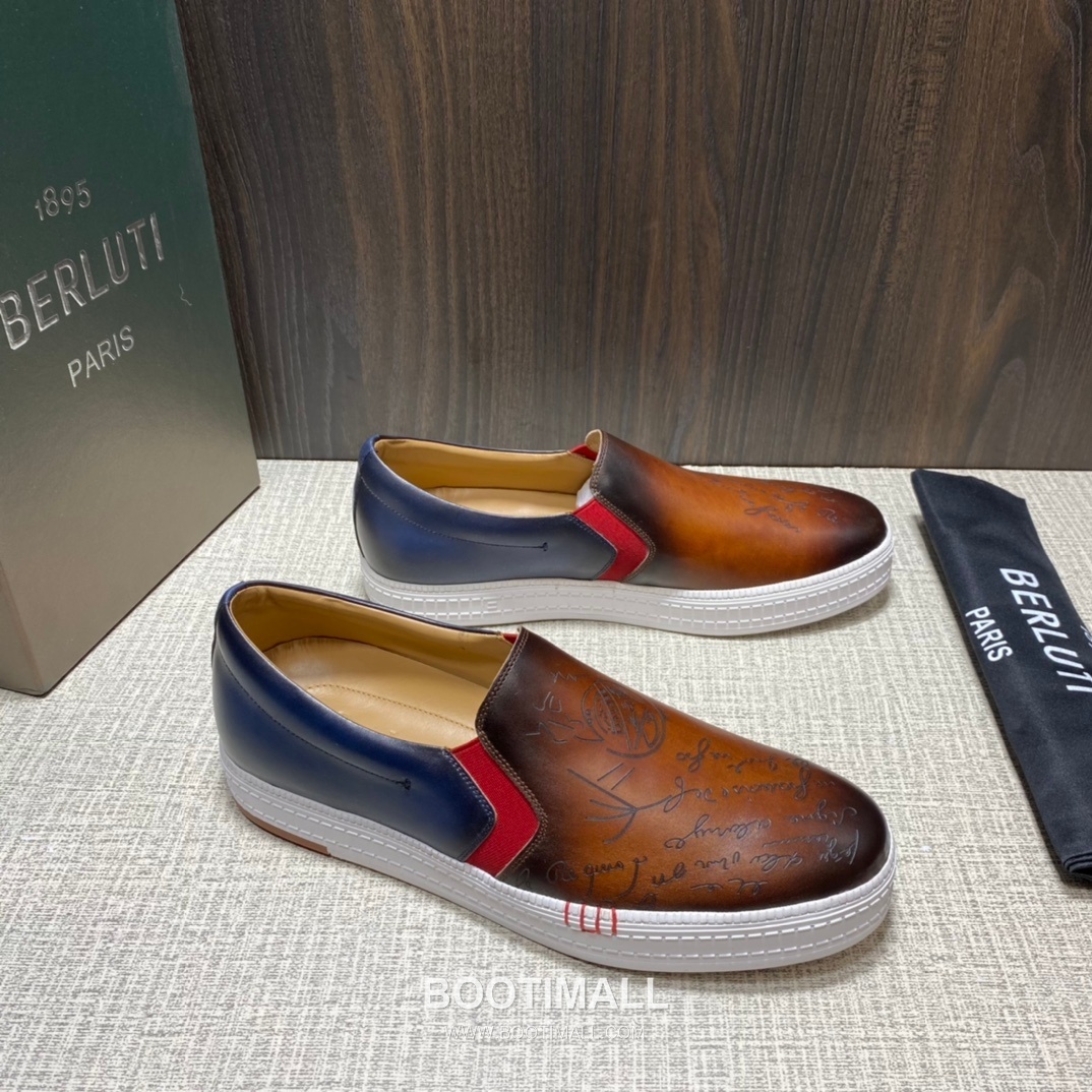 Berluti Playtime Palermo Calfskin Leather Slip-On Sneakers with Scritto TPU Sole Detail 벨루티 플레이타임 팔레르모 카프스킨 레더 슬립온 스니커즈 3.5cm 2
