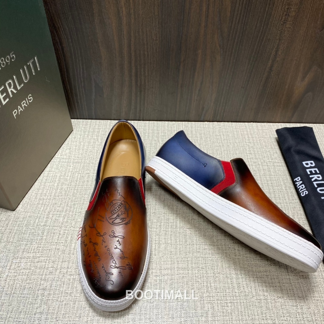 Berluti Playtime Palermo Calfskin Leather Slip-On Sneakers with Scritto TPU Sole Detail 벨루티 플레이타임 팔레르모 카프스킨 레더 슬립온 스니커즈 3.5cm 4