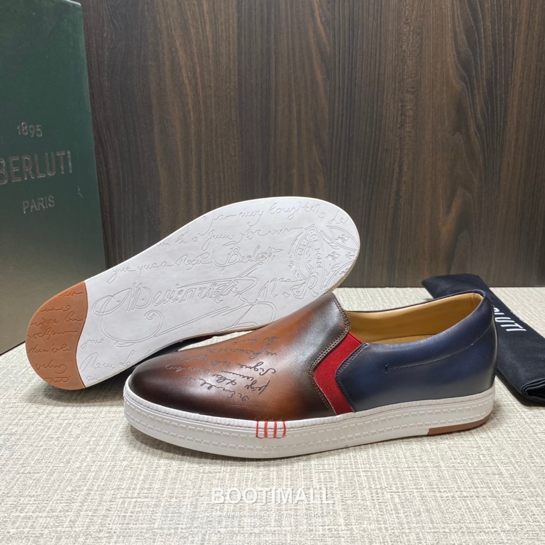 Berluti Playtime Palermo Calfskin Leather Slip-On Sneakers with Scritto TPU Sole Detail 벨루티 플레이타임 팔레르모 카프스킨 레더 슬립온 스니커즈 3.5cm 5