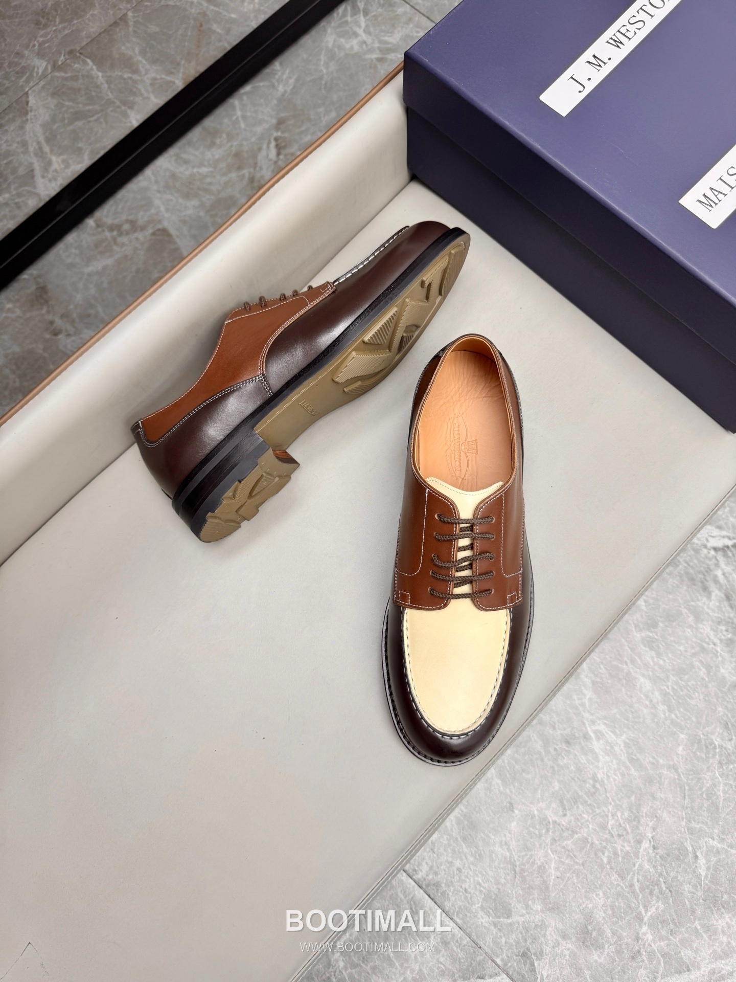 J.M.Weston Classic Calfskin Leather Lace-Up Dress Shoes with Combination Sole Detail 제이엠웨스턴 클래식 카프스킨 레더 레이스업 드레스 슈즈 2.5cm 3