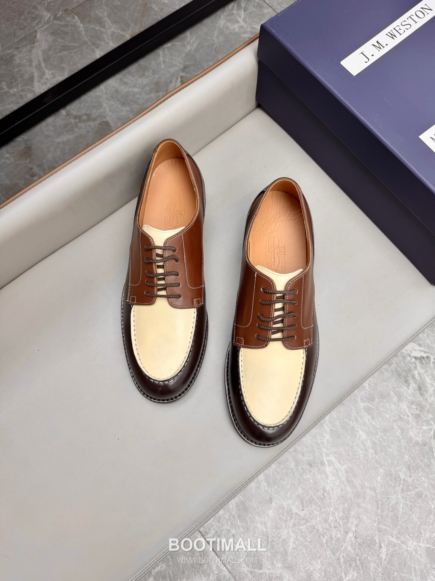 J.M.Weston Classic Calfskin Leather Lace-Up Dress Shoes with Combination Sole Detail 제이엠웨스턴 클래식 카프스킨 레더 레이스업 드레스 슈즈 2.5cm 4