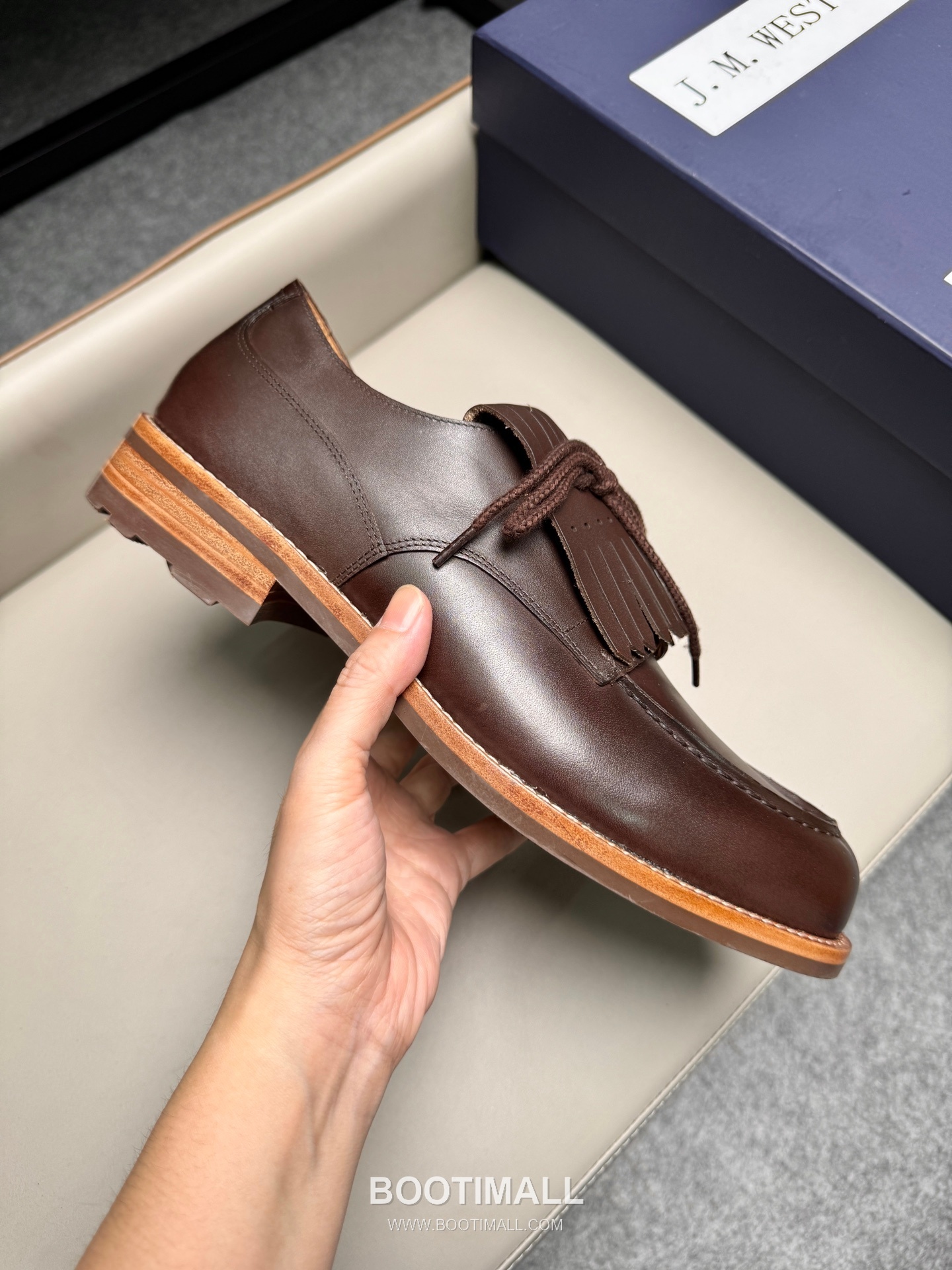 J.M.Weston Classic Calfskin Leather Lace-Up Dress Shoes with Clean Upper Detail 제이엠웨스턴 클래식 카프스킨 레더 레이스업 드레스 슈즈 2.5cm 6