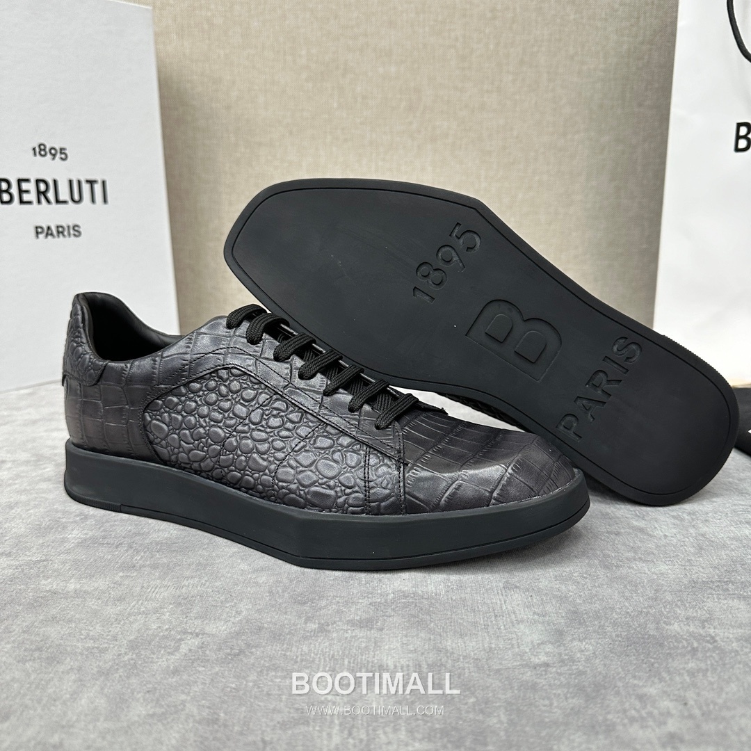 Berluti Stellar Croc Embossed Calfskin Leather Low Sneakers with Geometric TPU Sole Detail 벨루티 스텔라 크로크 엠보싱 카프스킨 레더 로우 스니커즈 3.5cm 5