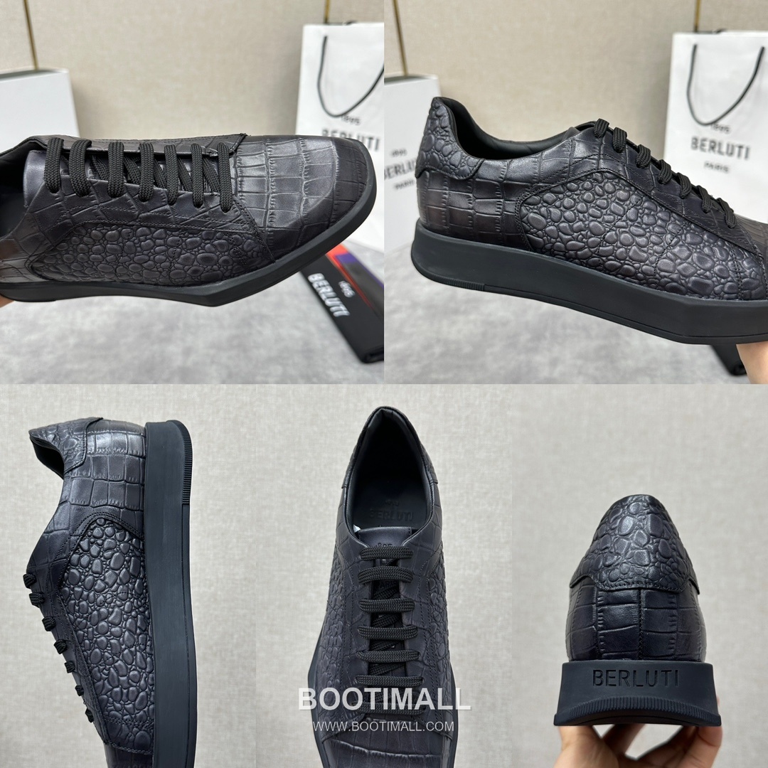Berluti Stellar Croc Embossed Calfskin Leather Low Sneakers with Geometric TPU Sole Detail 벨루티 스텔라 크로크 엠보싱 카프스킨 레더 로우 스니커즈 3.5cm 9