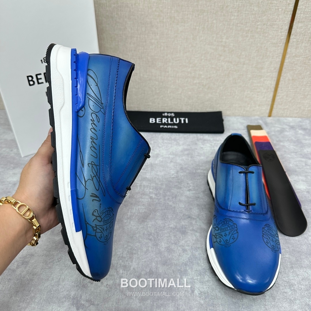 Berluti Fast Track Calfskin Leather Runner Sneakers with Scritto TPU Sole Detail 벨루티 패스트트랙 카프스킨 레더 러너 스니커즈 3.5cm 4